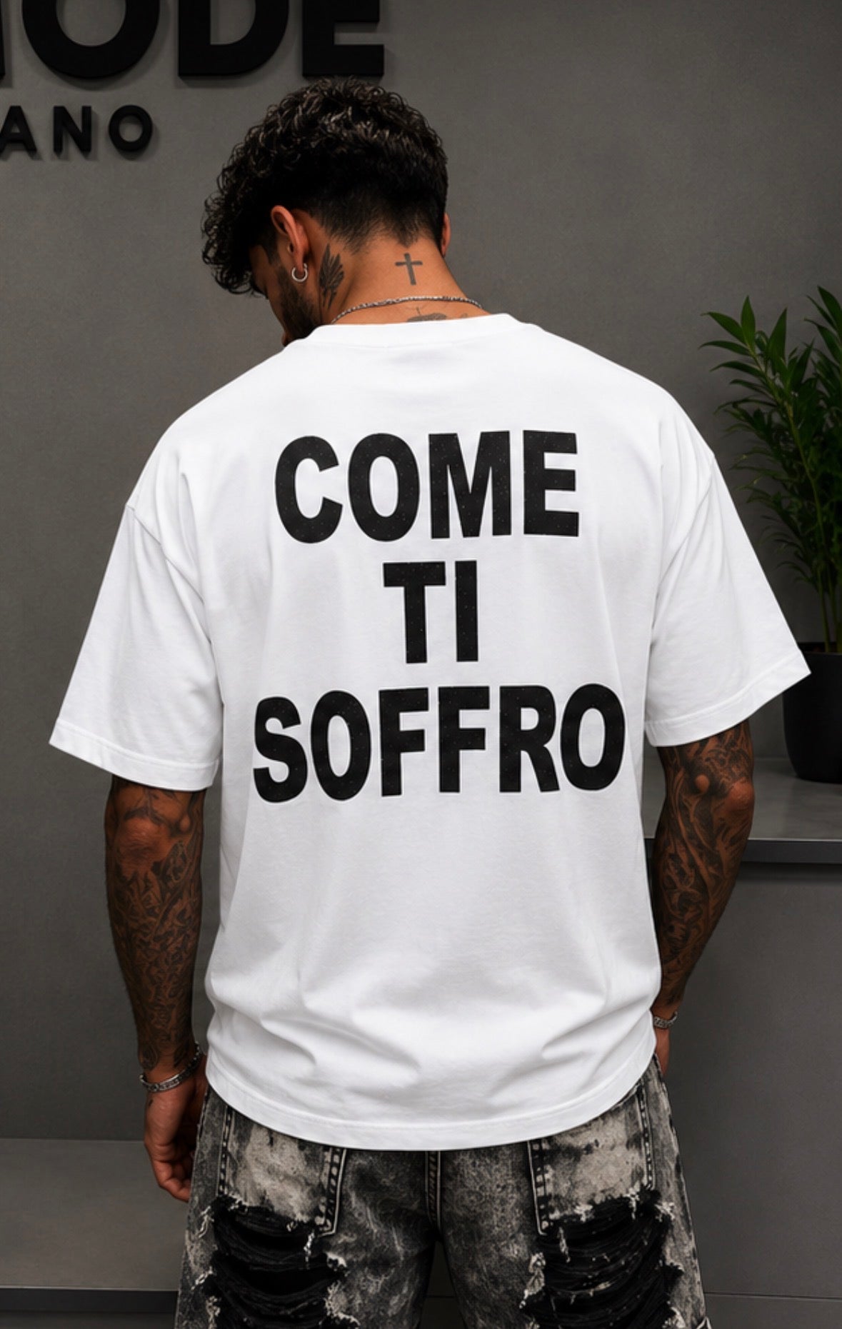 T-SHIRT COME TI SOFFRO GLITTERATA