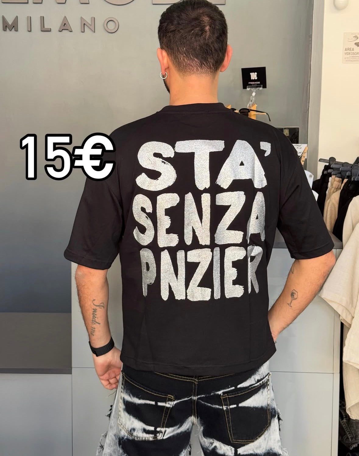 T-SHIRT STA SENZA GLITTERATA