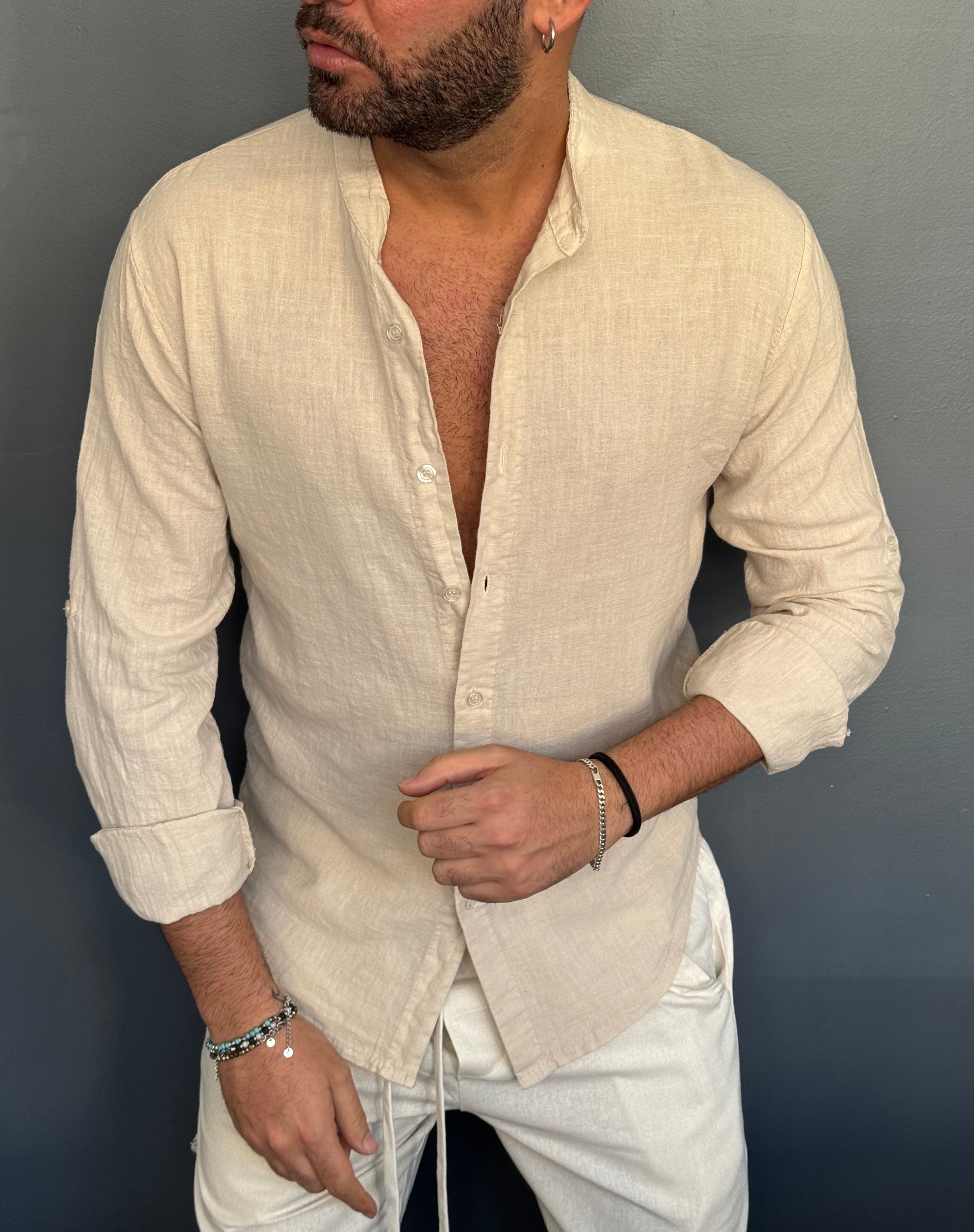 CAMICIA PURO LINO COREANA